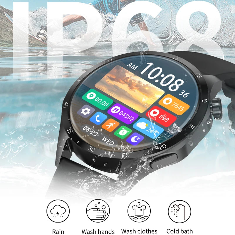 2024 New GT4 Pro GPS Smart Watches Men AMOLED HD Screen Bluetooth Call NFC IP68 Waterproof Watches Blood Sugar Smartwatch Woman