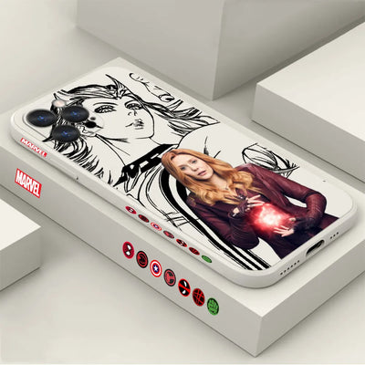 Marvel line Wanda Scarlet Witch Logo Phone Case For Apple iPhone 15 14 13 12 11 Pro Max Mini 8 7 6 SE X XS XR Plus Cases Cover