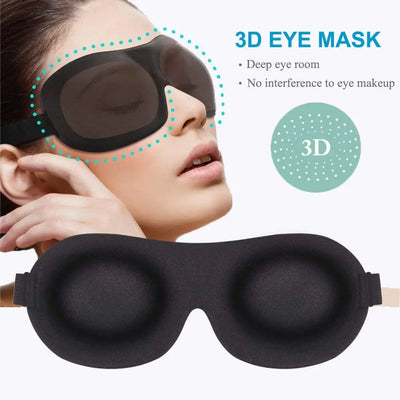 Upgraded Sleep Mask 3D Contoured Blackout Eye Mask for Sleeping with Adjustable Strap Soft Night Blindfold Eye Shades for Naps