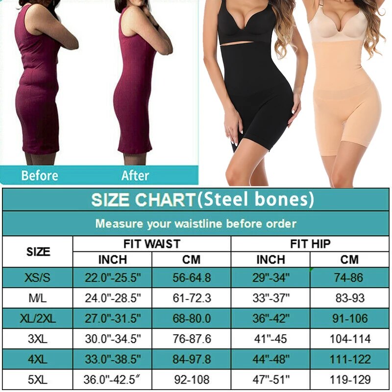 Shapewear Tummy Control Pantis for Women Butt Lifter High Waist Panty Compression Shorts Waist Trainer Plus Size Body Shaper