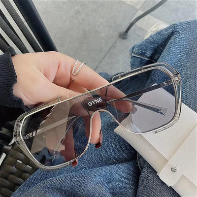 New One-piece Sunglasses Double Beam Full Frame Net Red Sunglasses for Driving Anti Ultraviolet Large Frame Glasses