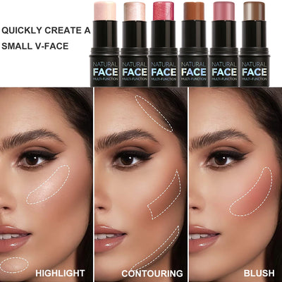 Face Contour Bronzer Stick Face Brighten Highlighter Bar Shimmer Highlighter Blush Stick Concealer Cream Makeup Tool Cosmetics