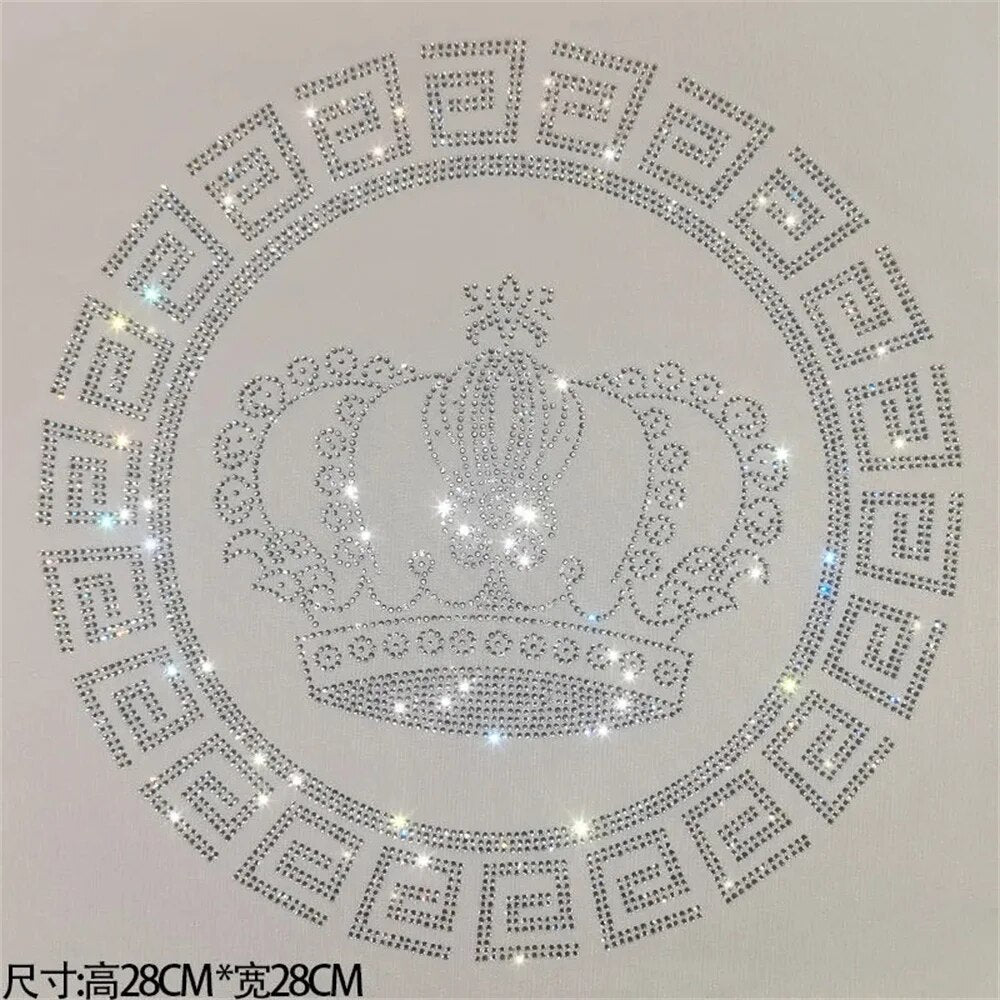 Shiny crown fashion large cloth paste hot diamond Sequin DIY clothes T-shirt decorative patch clothing accessories