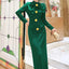 ZJYT Runway Autumn Midi Dresses for Women 2023 Elegant Black Green Vestidos Long Sleeve Straight Party Robe Femme Plus Size XXL