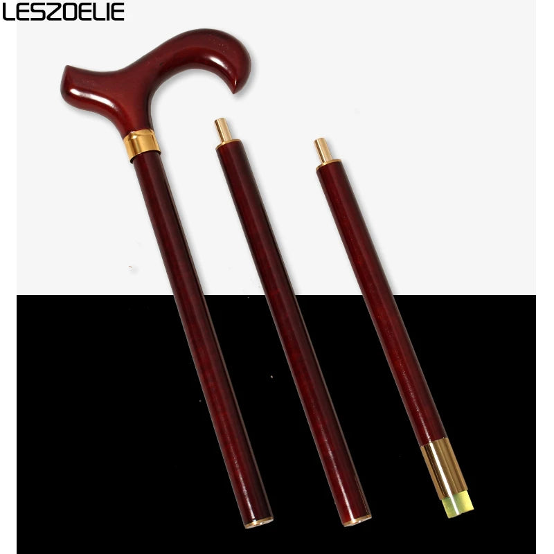 97cm Red Wooden Handle 3-Pieces Walking Stick Men Detachable German Beech Wood Walking Canes Women Fashion Walking Sticks