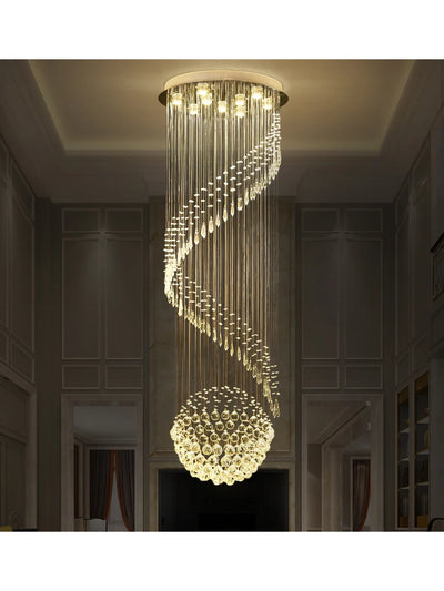 Minimalism Hanging Lamps for Ceiling Crystal Chain Pendant Light Living Room Lighting Fixtures Chandelier Loft Staircase Luster