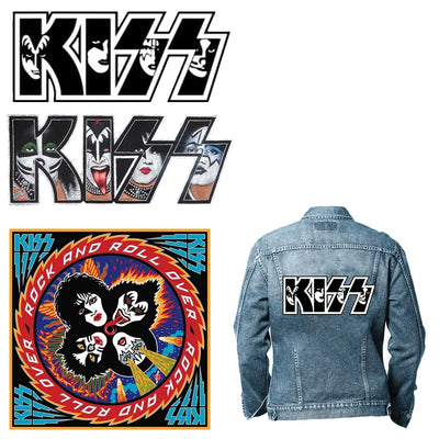 Rock Kiss Band Patch Iron-on Transfers for Clothing Thermoadhesive Patches Stickers Diy Flex Fusible Transfer Appliques Stripes