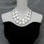 Y·YING 2 Rows Silver Color Plated Brushed Coin Bead Cultured White Coin Pearl Necklace 18"