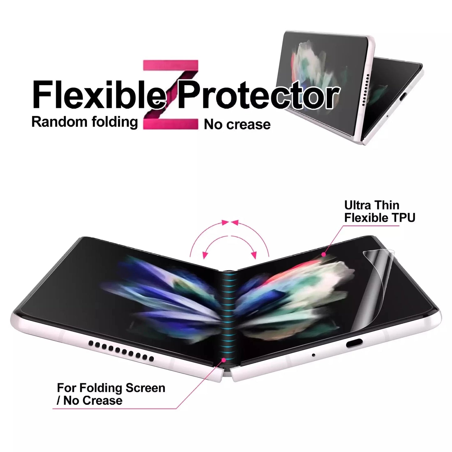 Front Back 3-in-1 For Samsung Galaxy Z Flod 5 4 Screen Protector Z Flod 3 2 Hydrogel Film Protectors 5G Fold5 Fold4 Not Glass