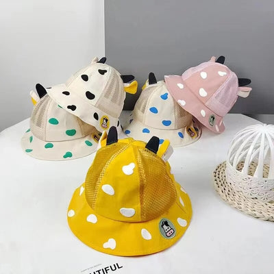 Cute Cartoon Baby Bucket Hat Cotton Panama Cap Spring Summer Outdoor Beach Fisherman Hats Baby Boy Girl Sun Hat For Kids Toddler