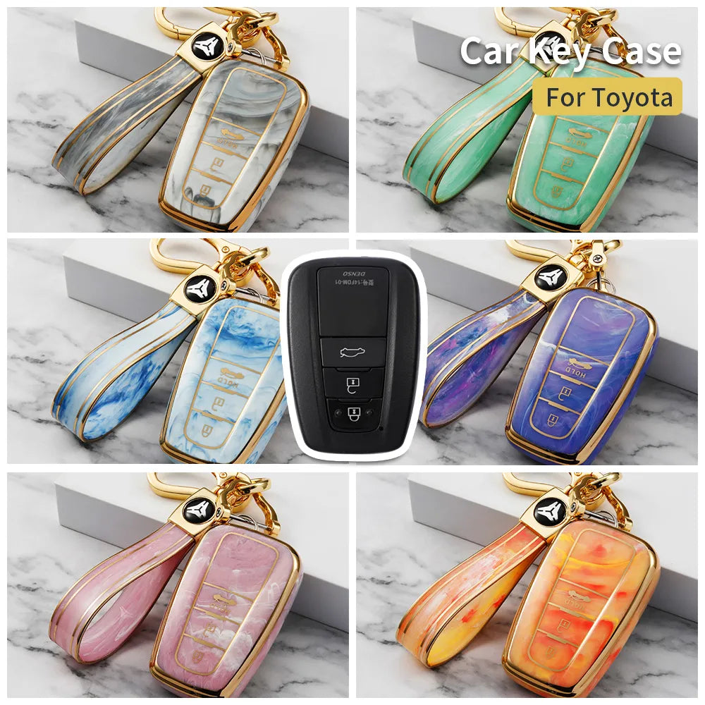 TPU Car Key Case Cover Shell Fob For Toyota Corolla 2022 Prius Camry CHR C-HR RAV4 Altis Land Cruiser Prado Protection Accessori