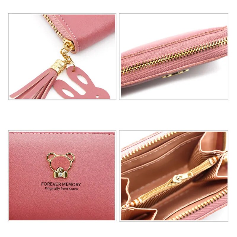 2022 Short Women Wallets Mini Cute Coin Pocket Card Holder Name Engraved Female Purse New Fashion Kpop Small Wallet For Girls