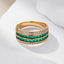 Wbmqda Luxury Retro Green Natural Zircon Big Ring For Women 585 Rose Gold Color Fine Wedding Party Antique Jewelry Accessories