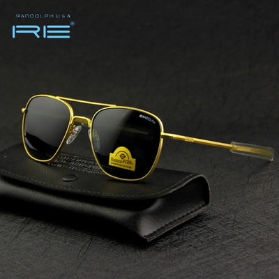 Pilot Sunglasses Men Top Quality Brand Designer RANDOLPH AGX Tempered Glass Lens AO Sun Glasses Male TJ116