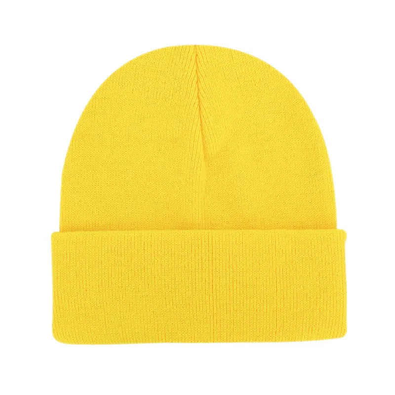 Unisex Neon Beanies Bright Winter Hats Knit Cap Women Men's Plain Skullies Orange Green Yellow Black Grey