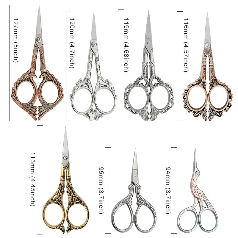 Retro Vintage Scissors Sewing Scissor Antique Cross Stitch Needlework Embroidery Scissor Thread Cutting Fabric Shears DIY Tools