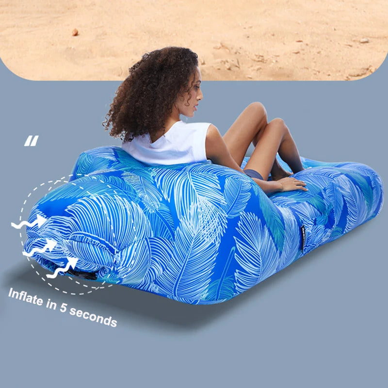 Camping Inflatable Sofa Air Lounger Outdoor Lazy Sofa Bed Portable Beach Lounges Chair Waterproof Water Lounge Floating Bed