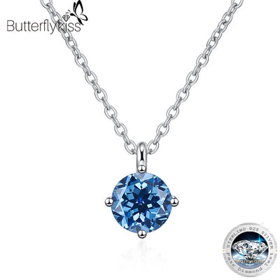 Butterflykiss 0.5/1/2/3 Carat Test Passed Moissanite Diamond Pendant For Women Classic S925 Silver Jewelry Brilliant Halo Gifts