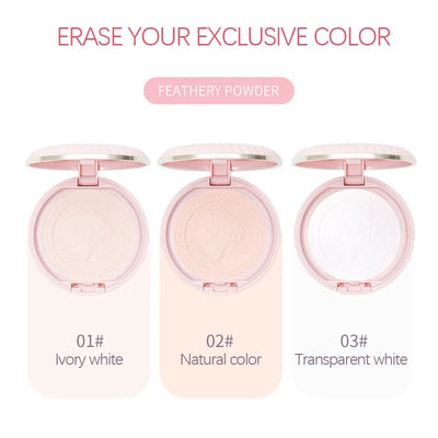 Matte Oil Control Compact Powder Waterproof Makeup Pressed Powder Light Smooth Concealer Lasting Invisible Pores Facial Cosmetic