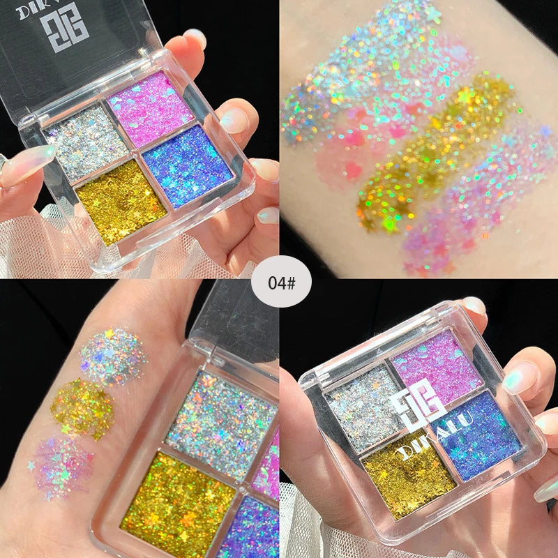 Pearlescent Eyeshadow Pallet Glitter Body Face Art Loose Sequins Diamond Jewels Rhinestones Makeup Waterproof Shimmer Party