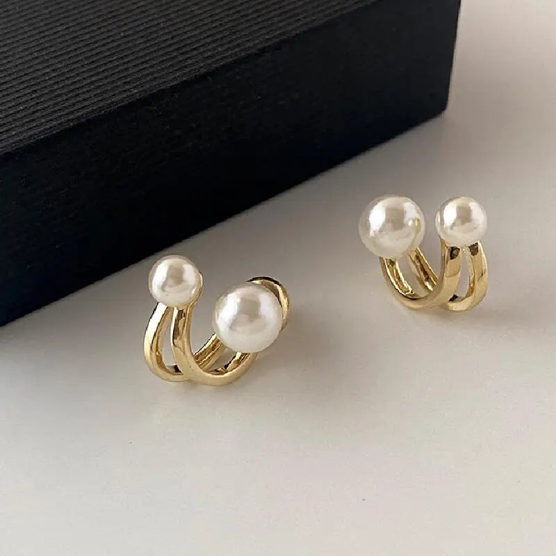 Vintage Elegant Irregular Pearls Stud Earrings for Women 2024 New Trend Daily Accessoire Exquisite Jewelry Boucle Oreille Femme