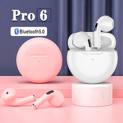 Air Pro 6 TWS Wireless Headphones with Mic Fone Bluetooth Earphones Pods Sport EarPods Running Earpieces for Xiaomi Pro6 Earbuds