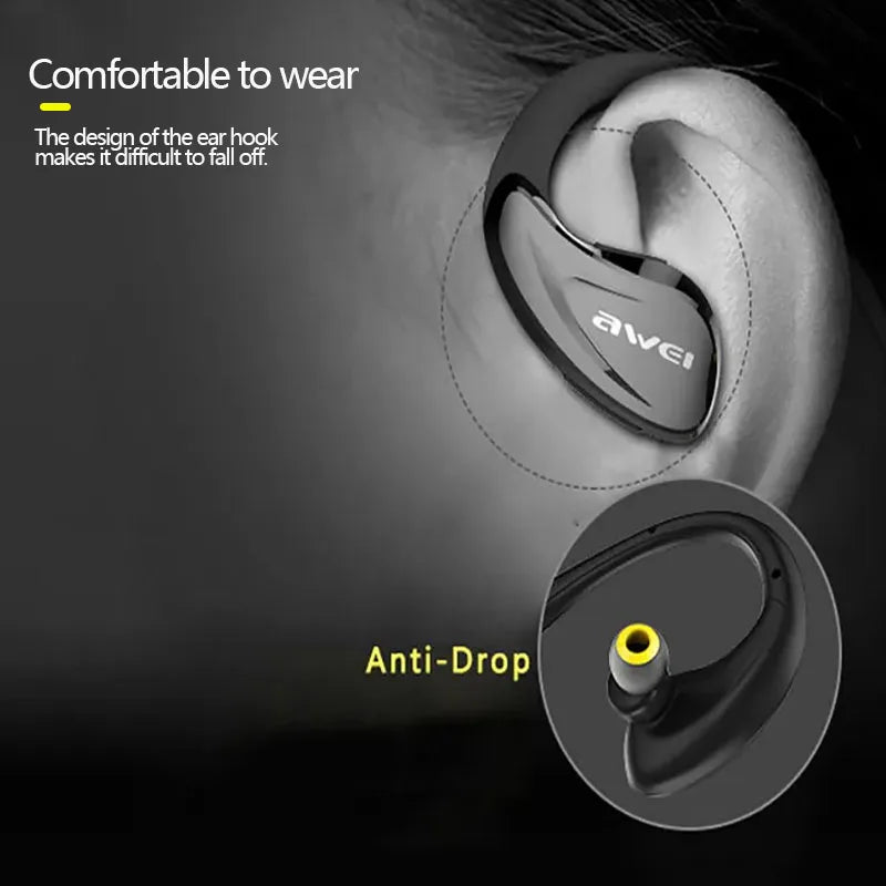 Awei A880BL Sports Headset CVC6.0 Noise Canceling Earbuds Hifi Wireless Bluetooth Headphones Air Conduction Bluetooth Earphones