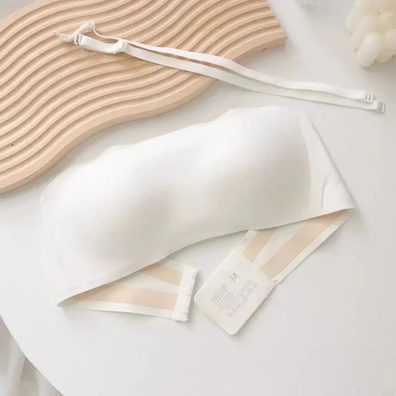 Women's bra strapless underwear thin non slip non marking invisible collection breast supplement  jelly bra