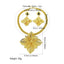 Dubai Jewelry Set For Women Yellow Gold Color Luxury Big Flower Pendant Necklace & Earrings Weddings Party African Set Accessory