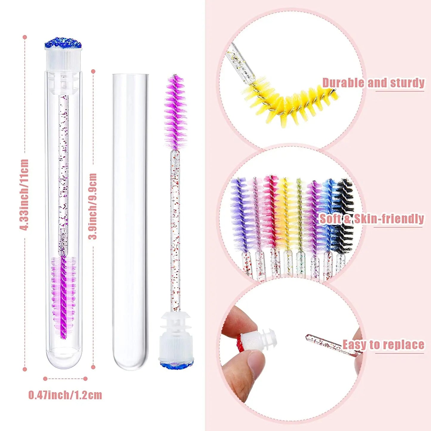 Lashes Lash Eyelashes Make Up Reusable Eyebrow Brush Eyelash Brush Eyebrow Brush Replaceable Dust-proof Sparkling Makeup