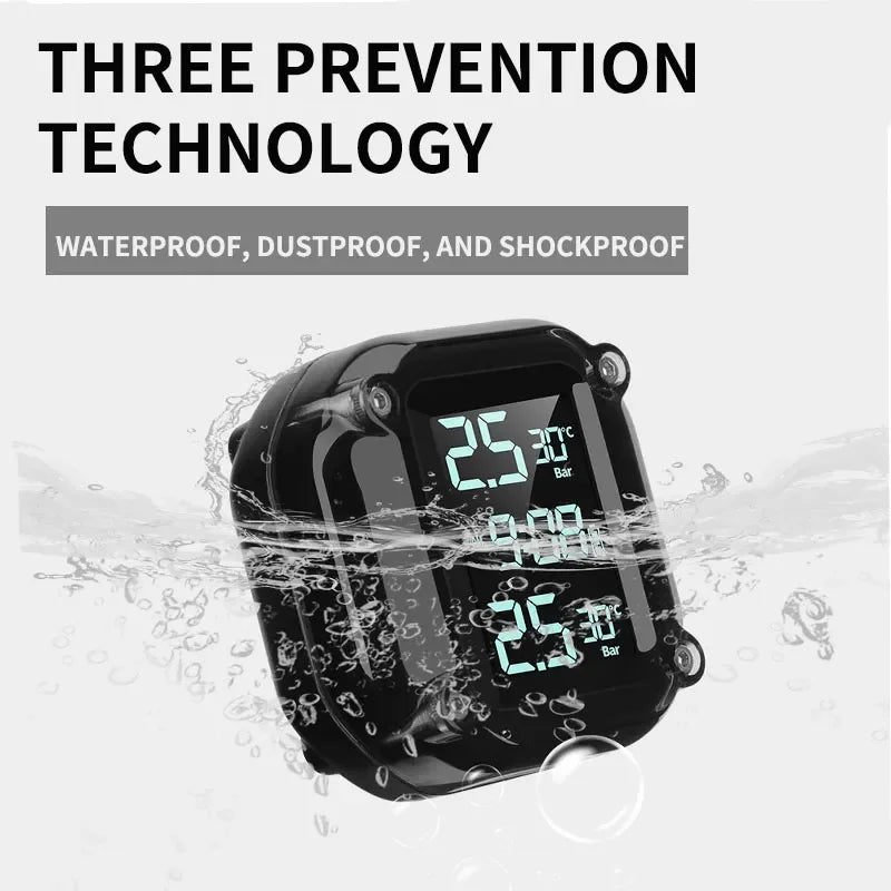 M5 Combination Motorcycle Tire Pressure Monitor Digital Display External Motorcycle Wireless Tire Pressure Detector