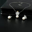 SUGO Classic Fashion Snowflake Zircon with Pearl Earrings Necklaces Jewelry Sets for Elegant Women Dinner Accessories