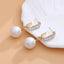 2pcs Rhinestone Decor Faux Pearl Drop Earrings