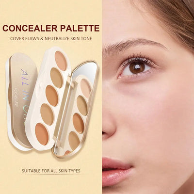 Makeup Contouring Cream Palette 5 Colors Moisturizing Concealer Kit Professional Base Foundation For Highlighting Concealing