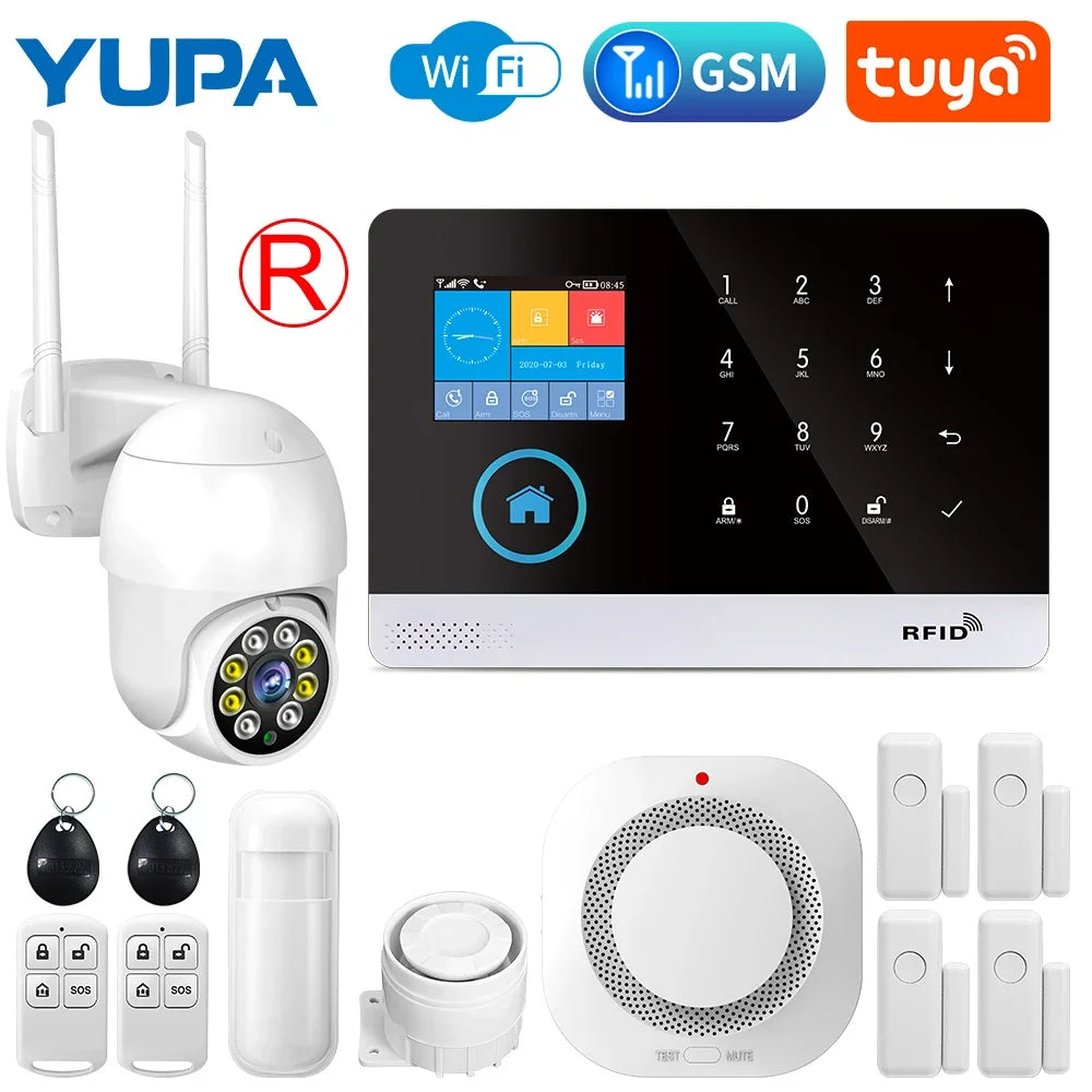 GSM Home Alarm System With WiFi Wireless Motion Sensor Detector Burglar Alarm Garden Home Alarm Alarmas De Seguridad Para Casa