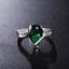 Beautiful 925 Sterling silver green crystal Water droplets Rings For women size 7 8 Fashion engagement wedding Jewelry