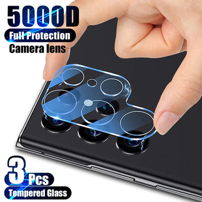 3Pcs Camera Tempered Glass For Samsung Galaxy S23 S22 S21 S20 Ultra Plus FE Screen Protector A53 A52 A12 A73 A33 A51 Lens Film