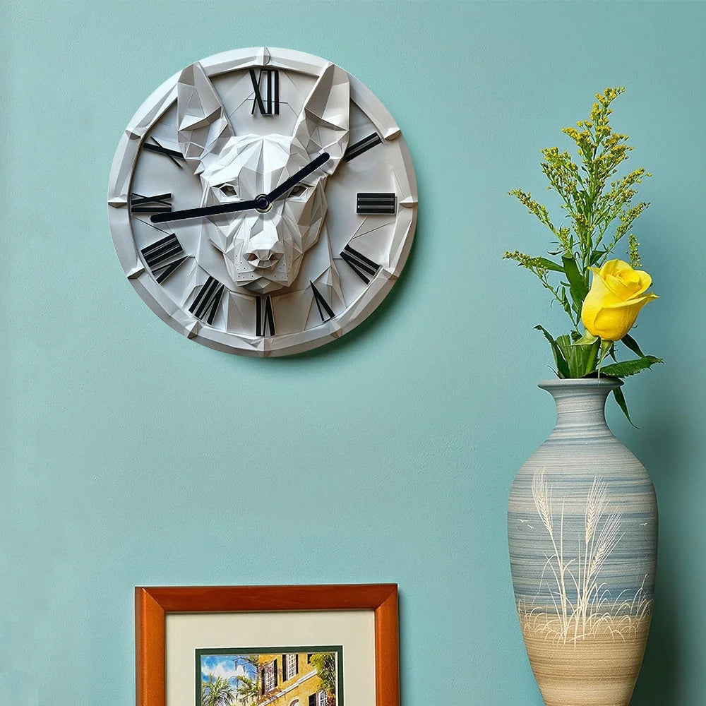 Aluminum Wall Clock With Bull Terrier Design - Diy, Spring Apartment Decor, Perfect For Thanksgiving room decoration