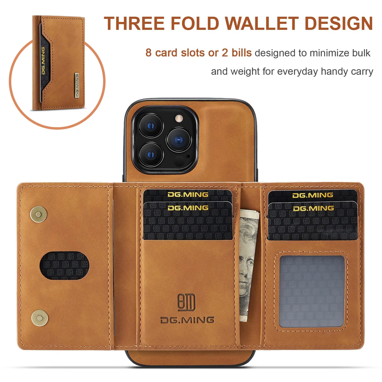 2 In 1 Detachable Magnetic Leather Case for IPhone 14 Pro Max 15 13 12 11 Xs XR 7 8 Plus Se2020 Wallet Cover Cards Holder Pocket