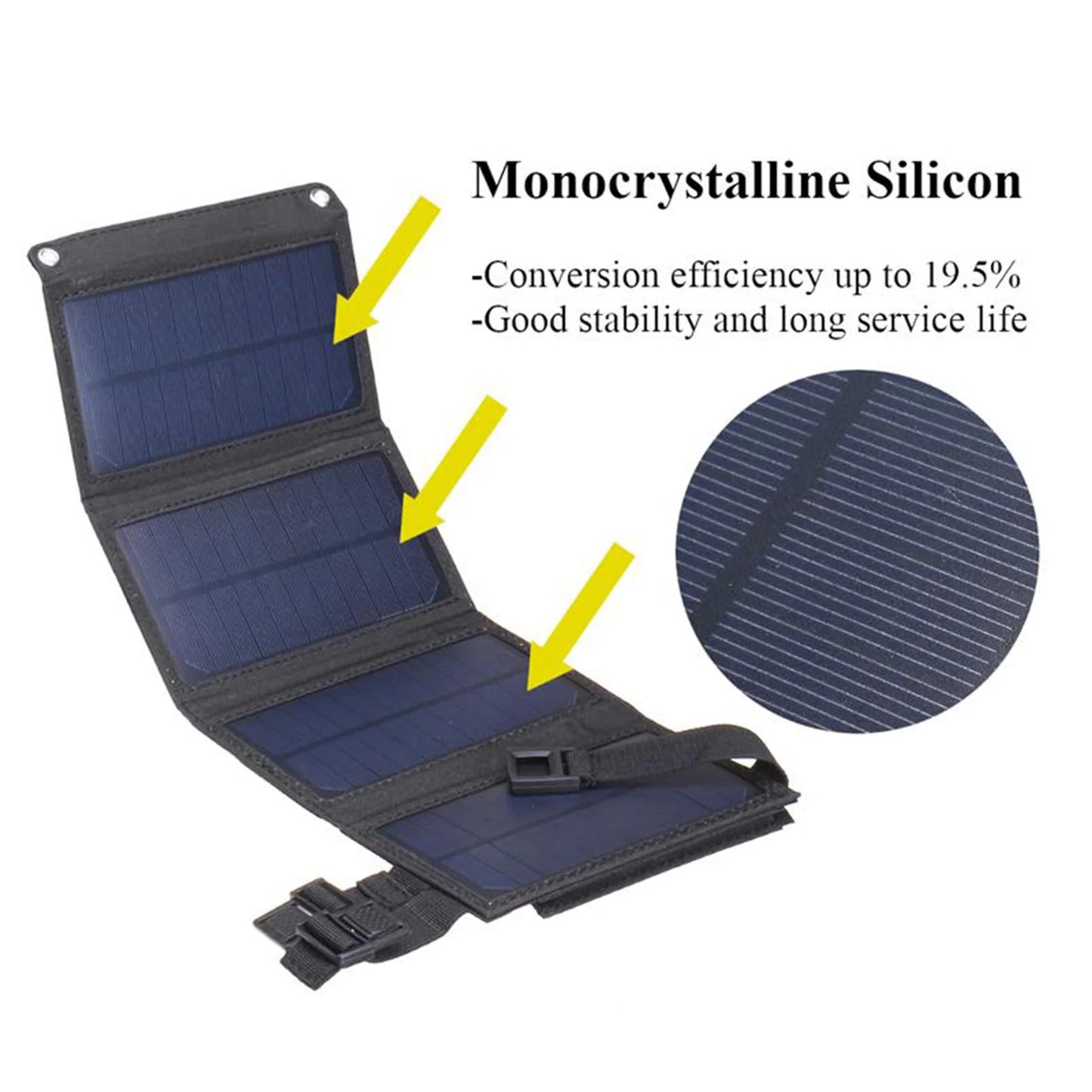 2023 New 20W Foldable Solar Panel Kit 5V USB Sunpower Solar Cells Bank Pack Waterproof Solar Plate for Outdoor Camping Hiking