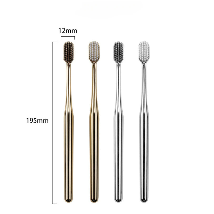 Luxury Soft Toothbrush Men Women Adult Tooth Brush Gold Silver Dental Brushes Elegance Gentle Toothbrushes Drop Shipping