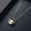 2-piece Set Hollow Round Jewelry Set for Women Pearl Pendant Necklace Stud Earrings Set Brides Valentine's Day Gift for Women