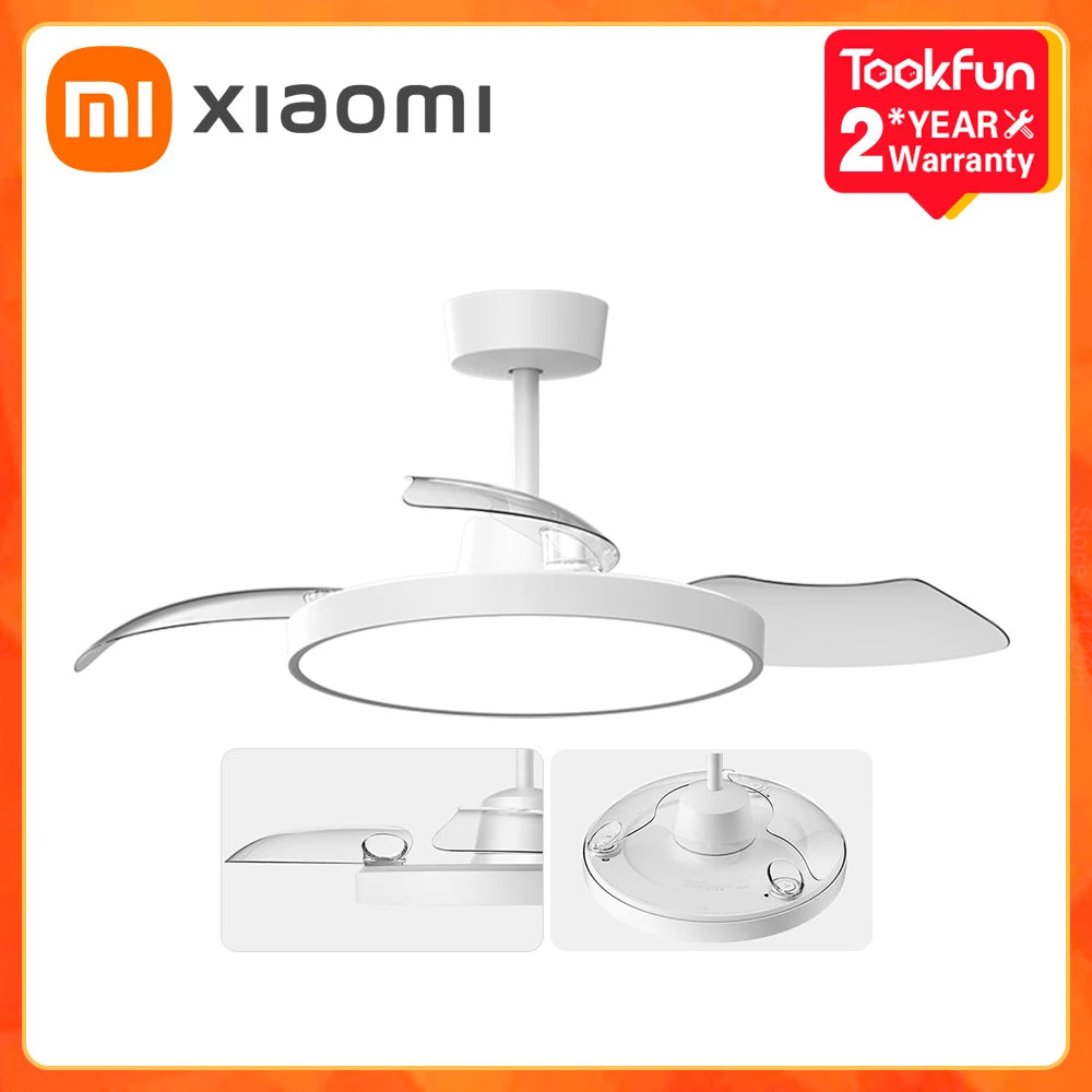 2024 XIAOMI MIJIA Smart Fan Light 42-inch Home Electric Ceiling Fans With Light Spotlight MIHOME APP 32dB Low Noise Ra97