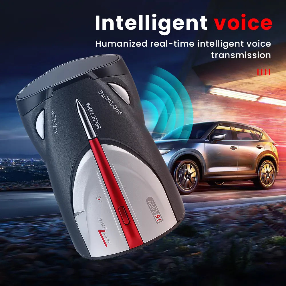 16-Band Car Electronics Radar Detector Mobile Speed Detection Radar Vioce Alarm Device Support English And Russian Announcement