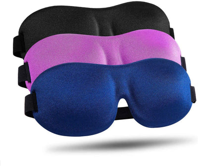 Upgraded Sleep Mask 3D Contoured Blackout Eye Mask for Sleeping with Adjustable Strap Soft Night Blindfold Eye Shades for Naps