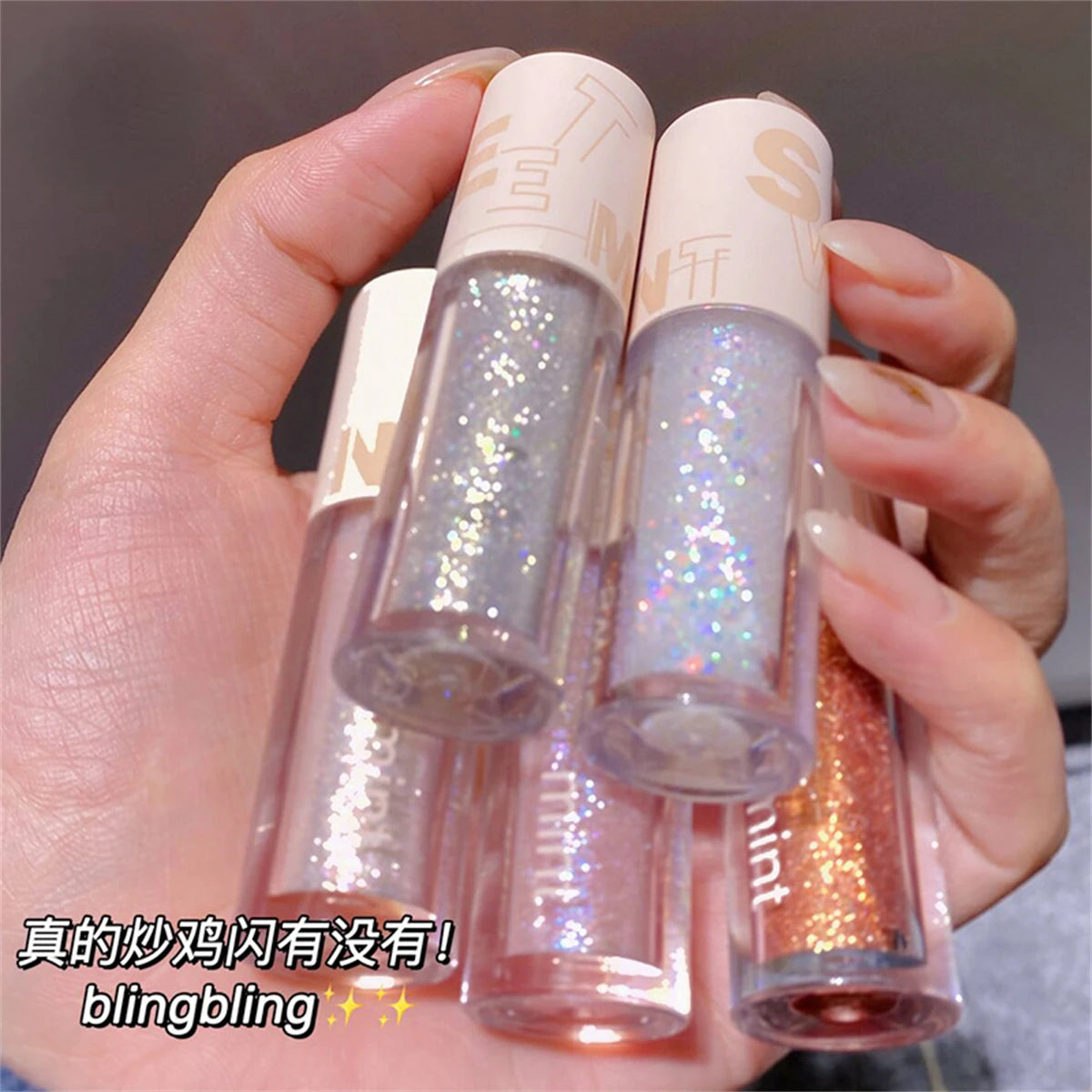 Liquid eye shadow glitter powder sequins eye shadow liquid pearl light fine flash waterproof Brighten Silkworm Makeup Cosmetics