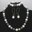 10mm White Gray Black Round Glass Shell Pearl Beads Necklace Bracelet Drop Earrings Sets Jewelry Making Design Gifts for Women