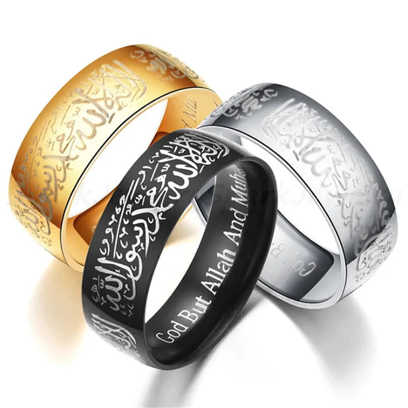 Trendy Titanium Steel Quran Messager Rings