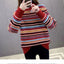 Autumn Winter Stripe Fashion Harajuku Sweater Women All Match Korean Chic Tops Lady Loose Casual Knitwear Long Sleeve Pullover