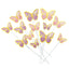 Pac of 10 Stamping Gold Pink Butterfly Cake Toppers